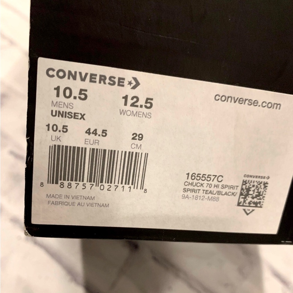 Converse High Top Sneakers in Black, Teal, Yellow and Red Pattern - Picture 5 of 5